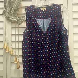 ModCloth Navy Polka Dot Sleeveless Blouse